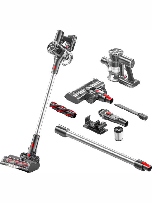 Zedar S600 Steelstofzuiger draadloos met 4 verschillende opzetstukken - Draadloze stofzuiger - zonder zak op accu- Vacuum cleaner - accu stofzuiger Turbozuigmond