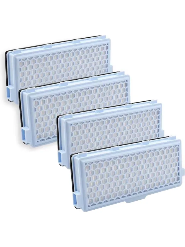Somstyle Actieve HEPA Filter Set Geschikt voor Miele Classic Compact C1, Complete C2 & C3 - 4 Stuks - Vervangbaar - Stofzuiger Onderdelen Blauw, Zwart