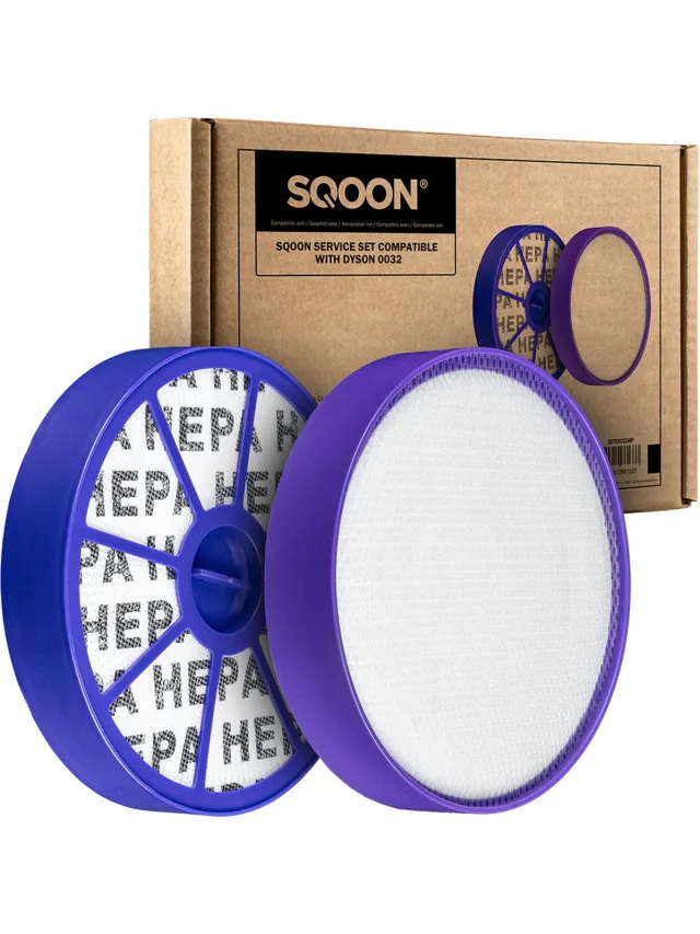 SQOON Filterset geschikt voor Dyson DC19, DC20, DC21 en DC29 stofzuiger - Gelijk aan model: 900228-01 & 917819-01 - HEPA- en motorfilter voor optimale luchtfiltratie Zwart