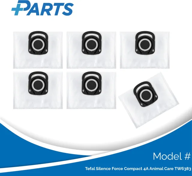 Plus.Parts Tefal Silence Force Compact 4A Animal Care TW6383 Stofzakken (6 Stuks, Plus.Parts® alternatief voor ZR200540) Overig
