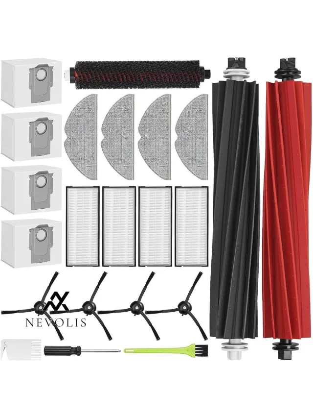 Nevolis Accessory Set Dust Bags Main Brushes Side Brushes Filters Cleaning Brush Wipes for Roborock S8 Pro Ultra Vacuum Cleaner Robot . Kit7, Q Revo Accessories, Q Revo Kit, S8 Kit