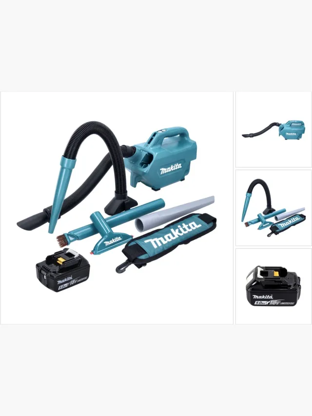 Makita DCL 184 T1 accustofzuiger 18 V 54 mbar 0,5 l + 1x accu 5,0 Ah - zonder oplader groen