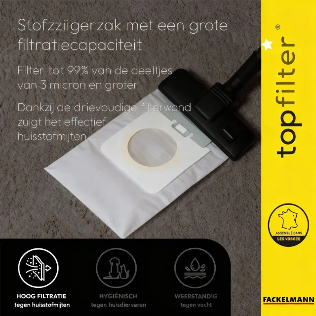 Top Filter Set van 4 stofzuigerzakken Hoover Alpina TopFilter Premium