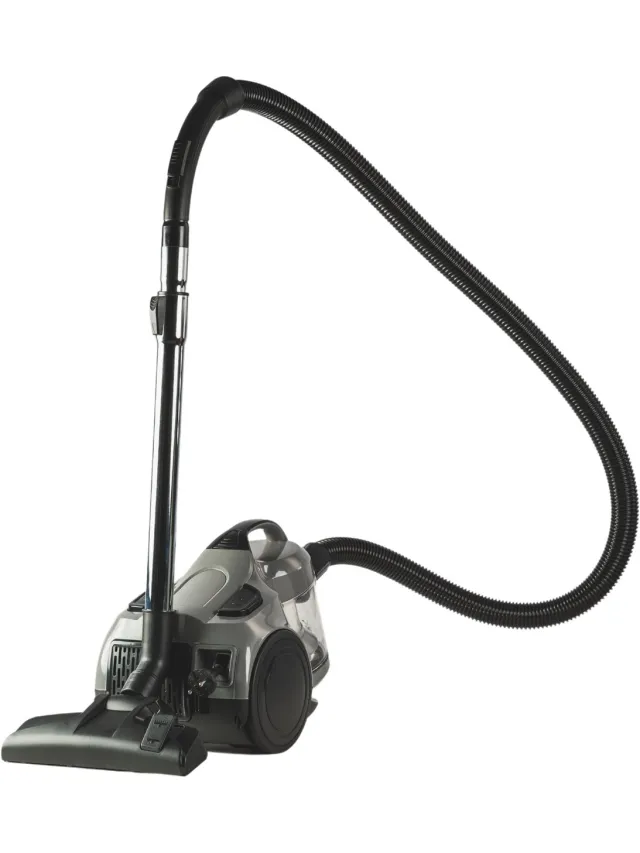 Qonos Q1066885 Power Compact Stofzuiger Zonder Zak – Sterke Zuigkracht – Cyclone Design – HEPA-filter – 2L Stofreservoir – Inclusief Kierenzuiger – Lichtgewicht Zwart - Grijs