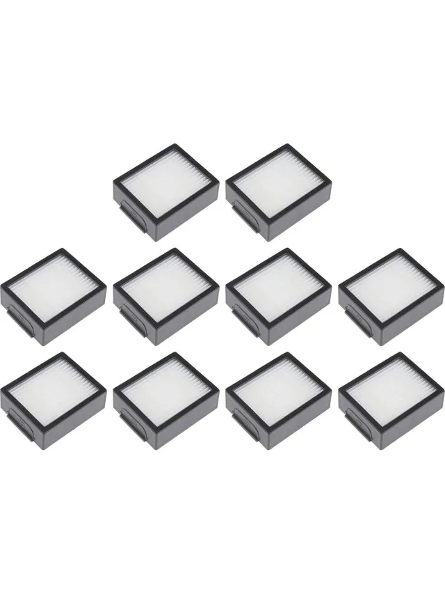 AMtechno filters geschikt voor iRobot Roomba i & e Serie : 10 stuks, i7+E5 E6 I3 (niet j7+) 65x50x20mm Grijs