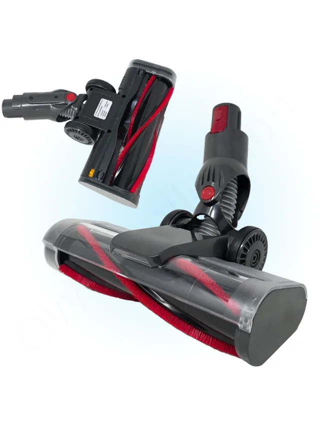 Owo collection Turbo zuigmond harde borstel met LED geschikt voor Dyson V7 V8 V10 V11 V15 sv10 sv11 sv12 sv14 sv15 sv16 sv17 sv22 sv25 sv27 sv28 06911973 Grijs