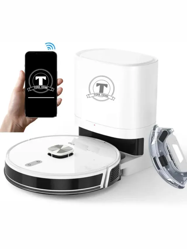 TONIHOMI Q8- Robotstofzuiger met dweilfunctie - Automatisch legen - Robotstofzuiger met laadstation - LDS Laser navigatie - Wit