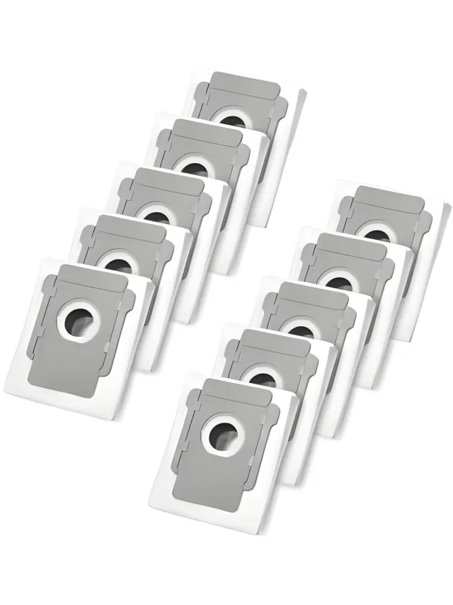 San Marque Stofzuigerzakken geschikt voor iRobot Roomba i7, i7+, i3, i4, i6, j7, s9, E5, E6, E7 - 10 Stuks Zwart