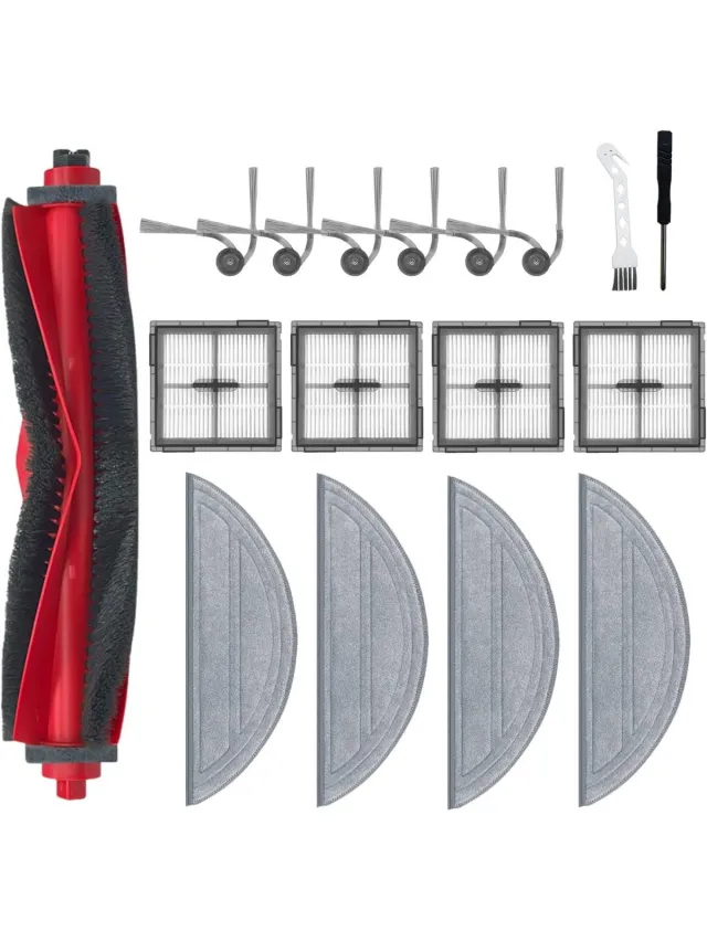 Inf 17-delige Accessoireset voor Stofzuiger Compatibel met Roborock Q10 S5+ - Hoofdborstel, Filters, Dweilen & Zijborstels Multicolor