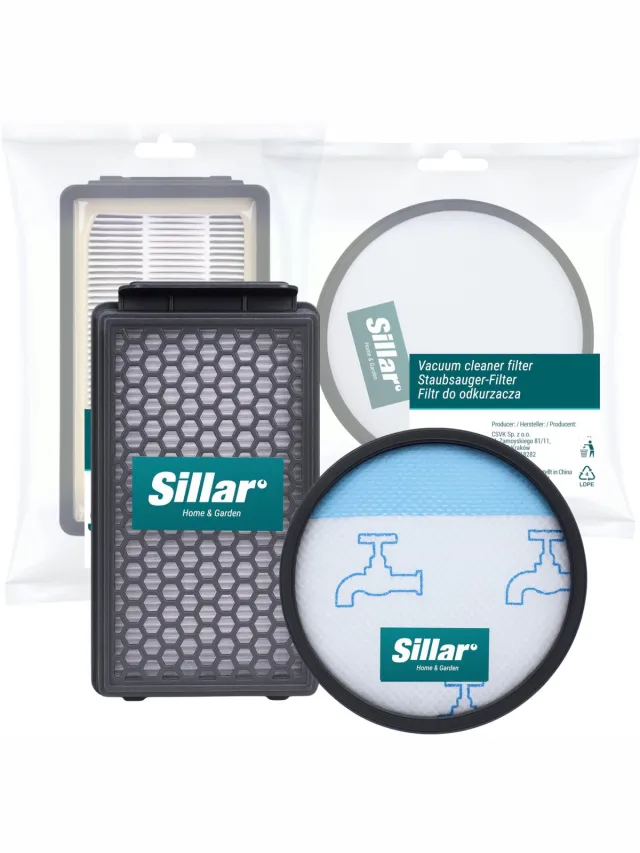 Sillar 2x stofzuigerfilters voor stofzuiger zonder zak - filterset - HEPA, wasbaar schuimfilter - anti-allergeen - geschikt voor Rowenta Tefal Compact Power - vervanging voor filters ZR903501 RS-RT900574 ZR005901 veelkleurig, wit, zwart, grijs