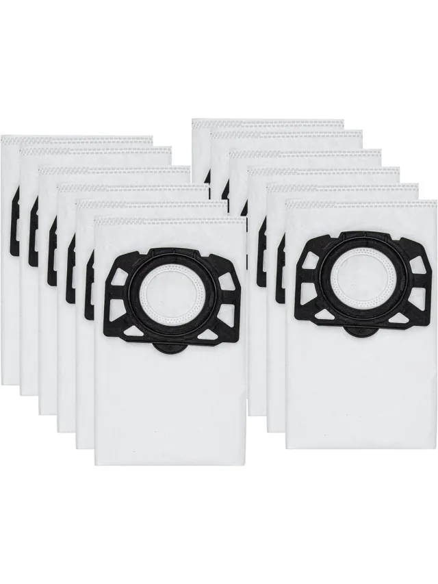 KFI Set van 12 Zakken van KFI 487 Filter Zuigzakken accessoire geschikt voor Karcher WD4-WD5WD-MV4-MV5-MV6-WD4-000 -2.863-006.0 - Overige stofzuiger accessoires Wit