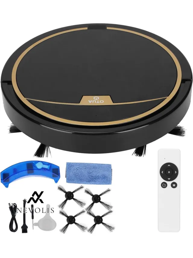 Nevolis Robot Vacuum Cleaners 2800Pa Suction 150ml Automatically Controls Robot Vacuum Cleaner USB Intelligent Remote Control Floor Sweeping Robot for Home Use - EIMSOAH Suction Power Rechargeable Vacuum Cleaner . Black