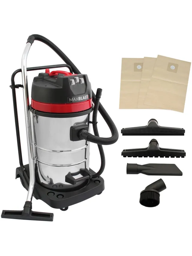Yavolo Industriële stofzuiger - zilver - 80l - 4 accessoires