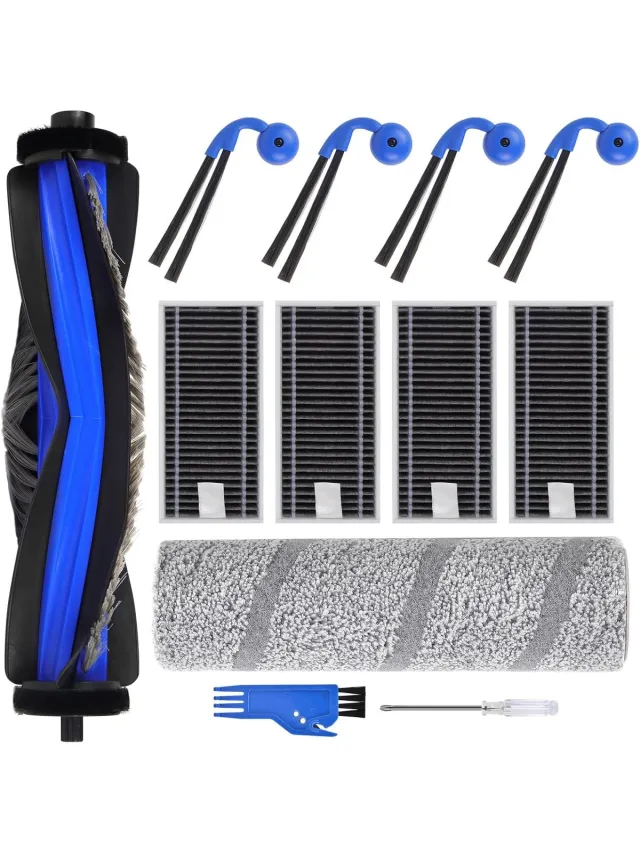 PromoHome 12-delige Accessoireset geschikt voor Ecovacs Deebot X11 OmniCyclone/X11 Pro/X11 Pro Omni/X11- Complete Onderhoudskit met Hoofdborstel, Dweilrollen, HEPA-filters en Zijborstels voor Optimale Reiniging Zwart