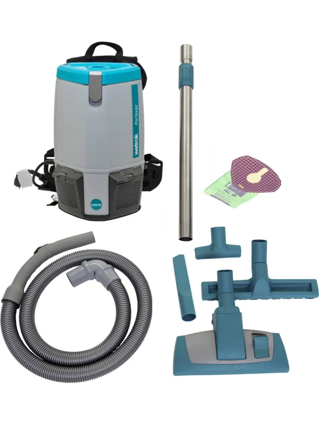 Wetrok Portavac Comfort – Ergonomische Rugstofzuiger voor Professioneel Gebruik met HEPA-H13 Filter Grijs/Groen