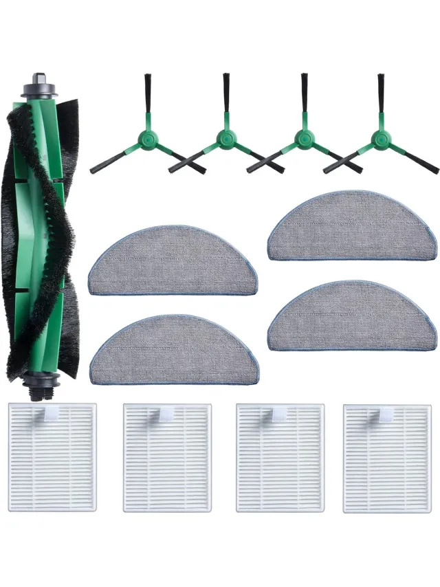 Geschikt voor iRobot (Merkloos) 13 Stuks Accessoireset gescht voor iRobot Roomba Combo 2 Essential Y0140/Y0112/Y0110, voor Roomba 105 Combo Vervanging, 1 handborstels, 4 filters, 4 zijborstels, 4 dweilpads Wit