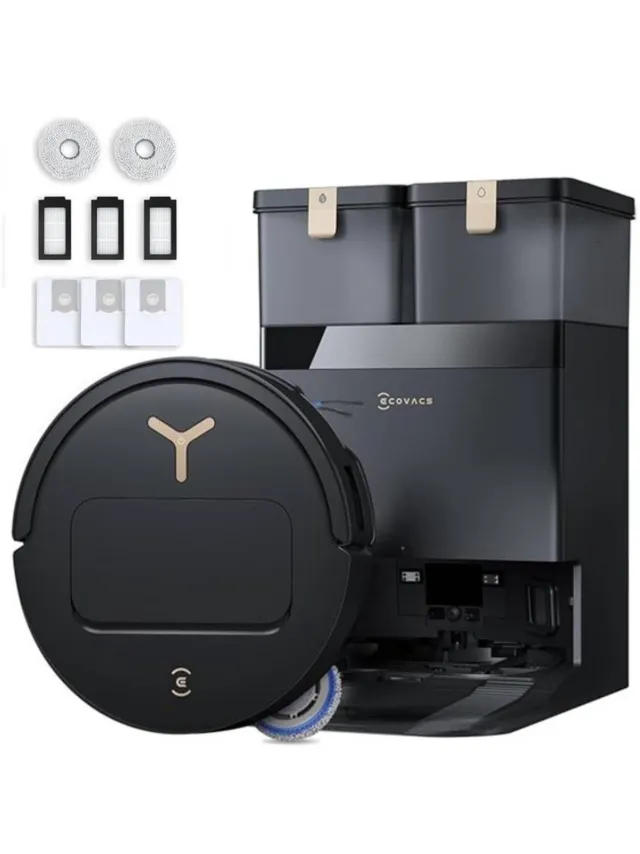 Ecovacs Deebot T50 Pro Omni Gen3 Care Kit Robotstofzuiger Met Dweilfunctie - 25.000Pa - 8.1 cm Ultradun - ZeroTangle 3.0 - TruEdge 2.0 Randreiniging - AIVI 3D 3.0 Obstakelvermijding - 75°C Heetwater - Zwart