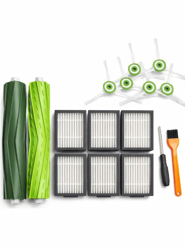 Home & Marker Onderhoudskit geschikt voor iRobot Roomba E & i-Serie - E5, E6, E7, i1, i1+, i2, i3+, i4, i4+, i6, i6+, i7, i7+, i8, i8+ - 14-delige Vervangingsset - Met Filters, Zijborstels & Rolborstels - IFRESH Groen