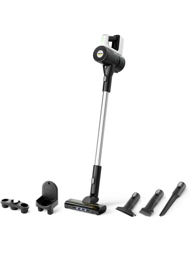 Kärcher VCS 3 Nano Steelstofzuiger - Draadloos - Accu looptijd 40 min - Draaibaar scharnier met Auto-sense intelligente vuildetectie - HEPA filter geschikt voor harde vloeren zoals steen, laminaat, linoleum, PVC maar ook tapijt Wit