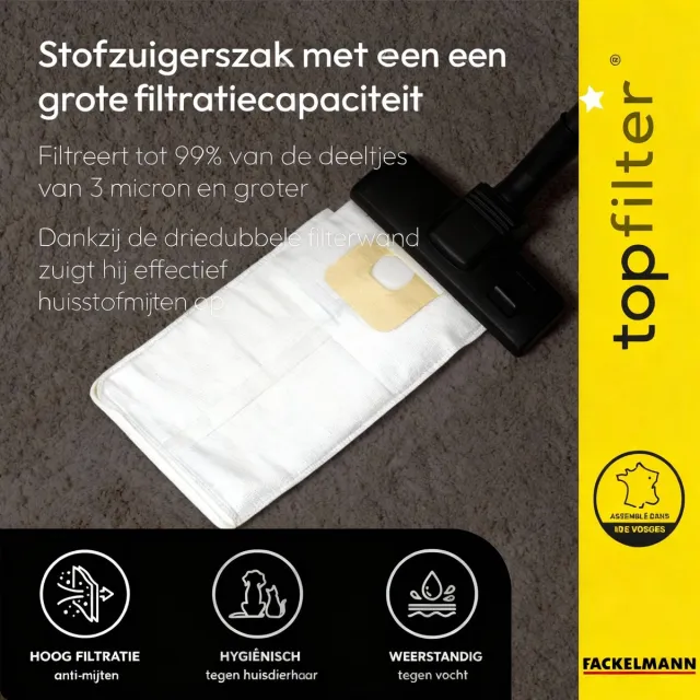 Top Filter Set van 4 stofzuigerzakken voor Moulinex TopFilter Premium