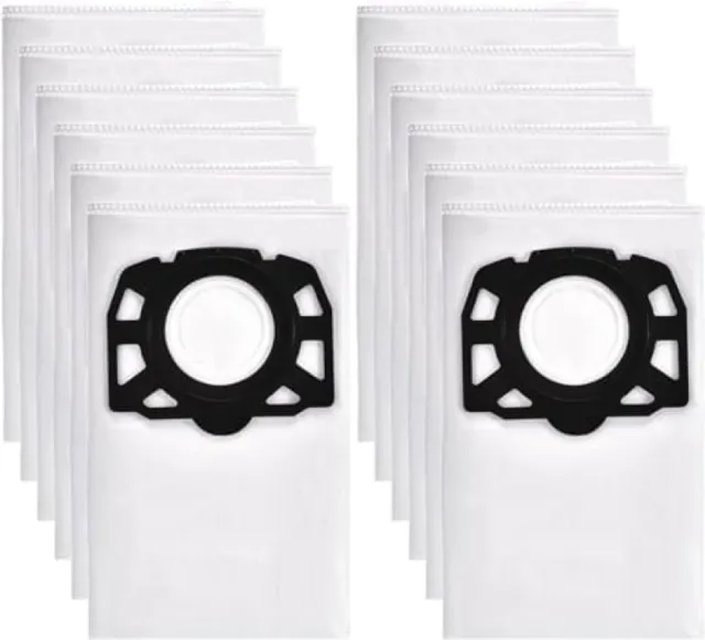 PromoHome 12 Stuks Stofzuigerzakken Compatibel met Kärcher WD-serie - Hoogwaardige Vervangende Stofzakken voor WD 2 Plus, WD 3, WD 3 Battery, KWD 1-3, MV 3, WD 3.200-3.800 M, SE 4001-4002 Stofzuigers