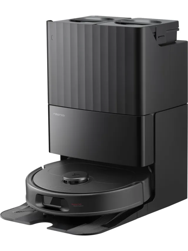 Roborock QV 35A robotstofzuiger - 8000Pa - met dweilfunctie - anti-verstrengeling - Dual Liftable Spinning Mops - Reactive Tech Obstacle Avoidance - Zelfreinigend - 2,7 L stofzak - 4 L watertank - Zwart - Qrevo Plus/Qrevo upgrade