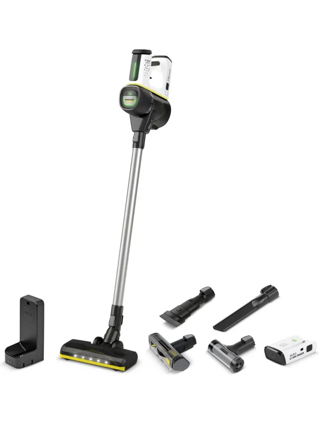 Kärcher VC 7 Signature Line Steelstofzuiger - Draadloze stofzuiger - Extra lithium-ion accu - Looptijd acculading 60 min. - 78 dB(A) - HEPA - Extra accessoires Wit