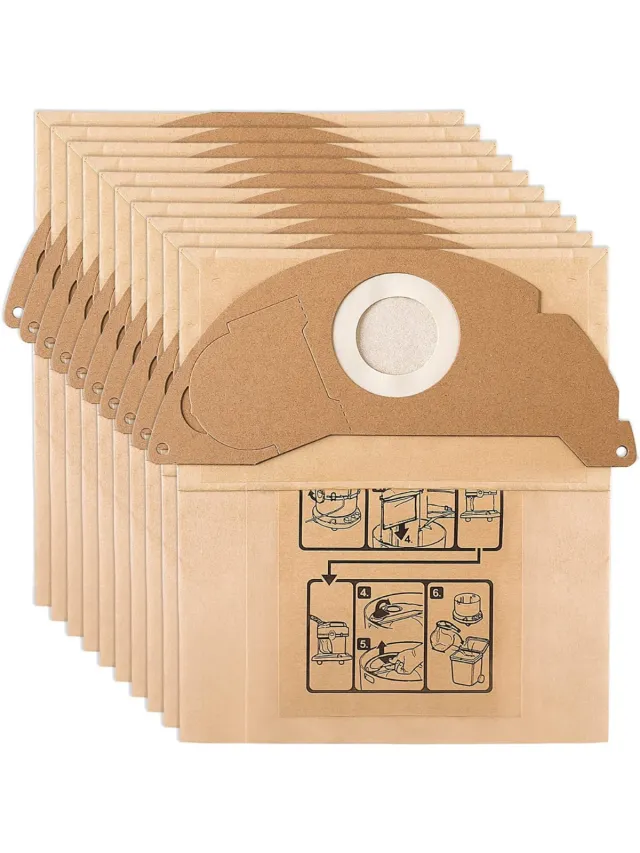 Kärcher Stofzuigerzak voor Karcher WD2 MV2 A2000 A2003 A2064 A2099 Vervanging stofzakken 6.904-322 [Set 10] Beige