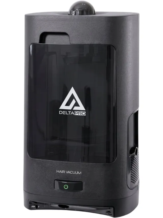 DELTA PRO DELTAPRO Hair Vacuum Haarstofzuiger – Automatische Salon Vloerzuiger met Infraroodsensor – 2.7L – Zonder Stofzak – 1400W HEPA Filter – Zakloos – Auto Sweep Vacuum Zwart