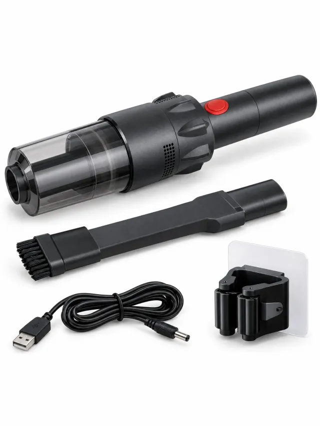 Cheqo Kruimeldief - Handstofzuiger - Draadloos - Kruimelzuiger - Snoerloos - Autostofzuiger - Auto Stofzuiger - Cycloon - Zakloos - Mini Stofzuiger - USB Oplaadbaar - met Opzetstukken - Kierenzuiger - Compact - voor Auto en Huis - Draagbaar