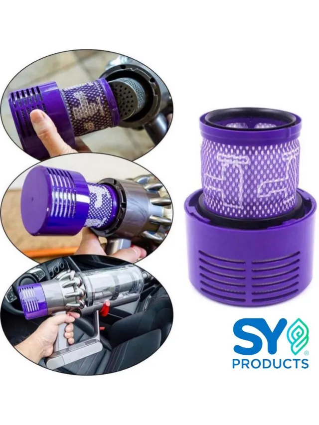 SYproducts HEPA Filter voor Dyson Stofzuiger - Geschikt voor Dyson Steelstofzuiger V10 Series - Wasbaar blauw/paars