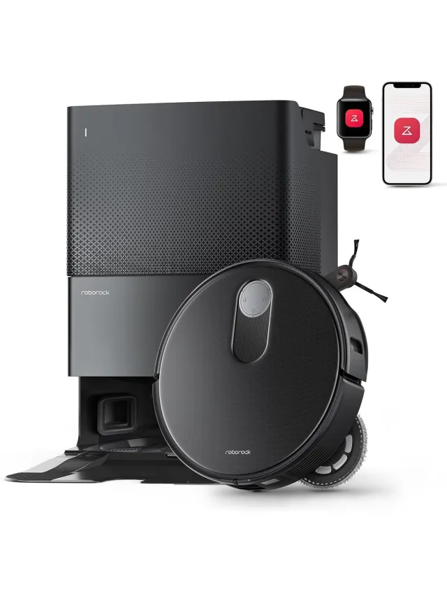 Roborock Qrevo Slim Black – Ultradunne Robotstofzuiger met Dweilfunctie, 11.000 Pa Zuigkracht, StarSight™ Navigatie & 8-in-1 Dock zwart