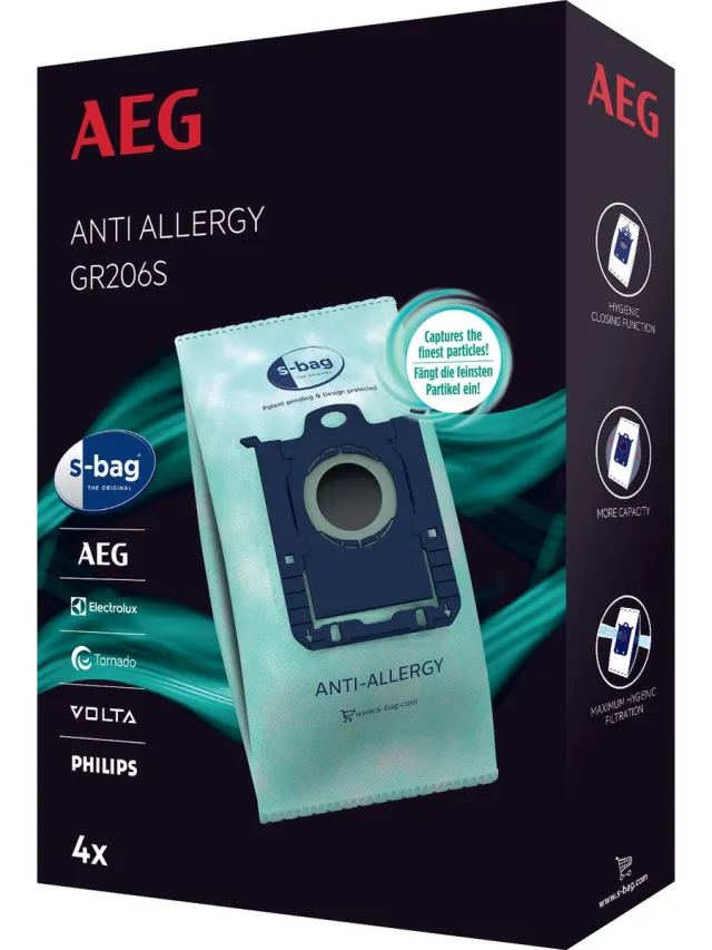 Aeg stofzuigerzakken s-bag Anti Allergy 4 stuks GR206s