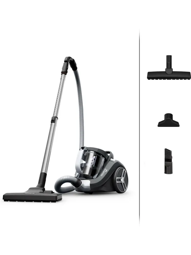 Rowenta Compact Power XXL RO4B36 - Stofzuiger - Zonder Zak - Compact - Krachtige, Energiezuinige Motor - Inclusief Parketborstel - Zwart/Grijs