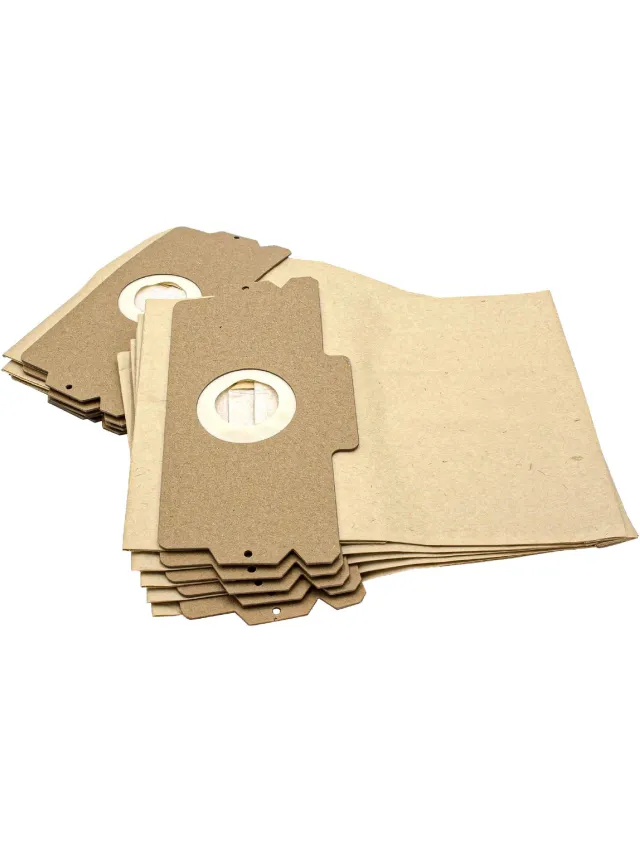 VHBW 10 stuks stofzakken, compatibel met de Progress PA 7-stofzuiger - 12/15 27 cm x 23 cm, zandkleurig