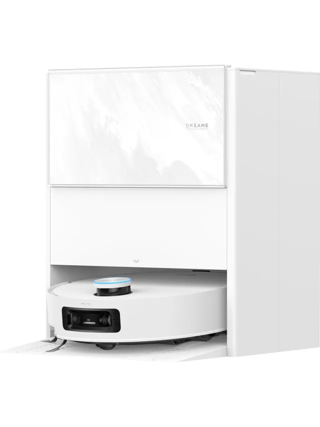 Dreame Aqua 10 Ultra Track Complete - Krachtige 2-in-1 Robotstofzuiger met Zelfreinigende Dweil - Obstakeldetectie en Automatisch Leegstation - 25.000 Pa Zuigkracht – Overwint Drempels tot 6 cm Wit