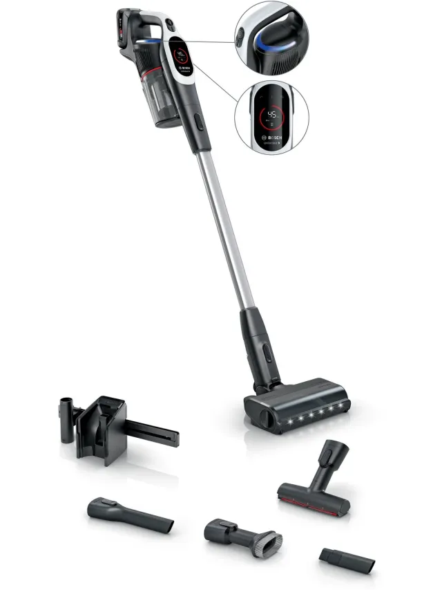 Bosch BKS931BA steelstofzuiger & elektrische bezem Batterij Droog HEPA Zakloos 0,4 l Wit 3 Ah