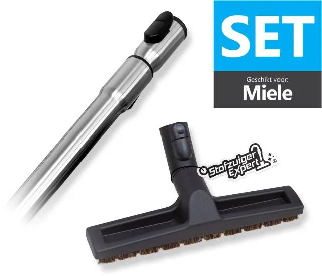 Stofzuiger Expert Parket Mondstuk en Telescopische Zuigbuis Set Geschikt voor Miele - Geschikt voor alle slede stofzuigers van Miele - O.a. geschikt voor Guard L1, M1, S1, C3, C2, C1, S8, S6, S5, S4, S2, S8000, S6000, S5000, S4000, S2000, S700, S500, S400, S300 etc. Set Parket mond + Zuigbuis