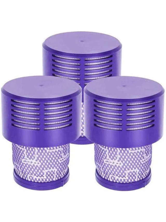 Promessa-Solutions 3 x HEPA filter geschikt voor Dyson V10 Sv12 stofzuiger Total Clean, Parquet, Motorhead, Animal wasbaar steelstofzuiger DY-969082-01 - Promessa-Solutions Paars