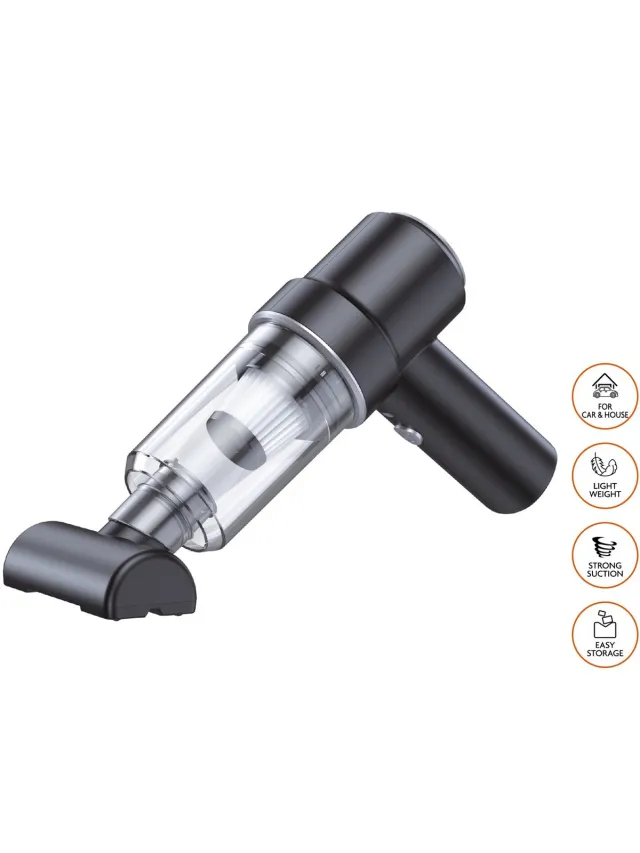 MOBZI Draadloze Mini Stofzuiger Handheld - Krachtige Autostofzuiger Oplaadbaar USB-C - Compact Kruimeldief voor Auto, Bureau & Interieur - Zwart