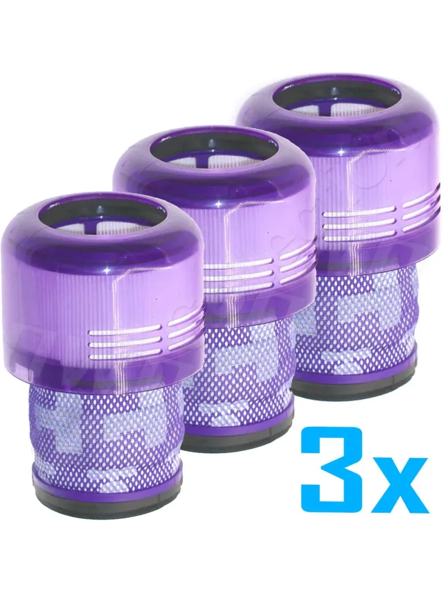 Owo collection 3 stuks motor-hepa filter geschikt voor Dyson V11 V15 sv14 sv15 sv17 sv22 sv28 paars