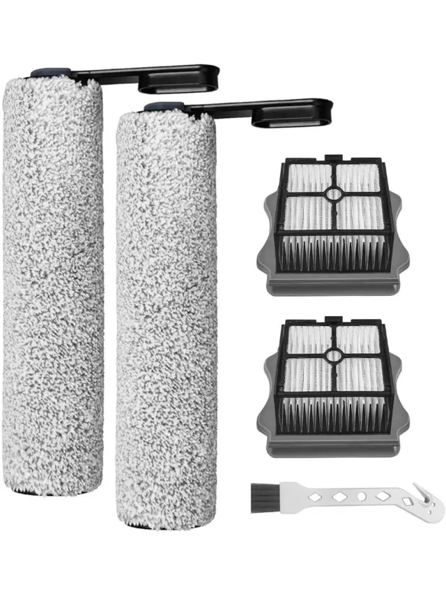 GelldG Vervangende rolborstels voor stofzuiger - Inclusief 2 rolborstels, 2 filters en 1 reinigingsborstel - Vervangende rolborstels en filters - Geschikt voor Tineco Floor One S5 / S5 Pro / S5 Pro 2 / S5 Extreme griji