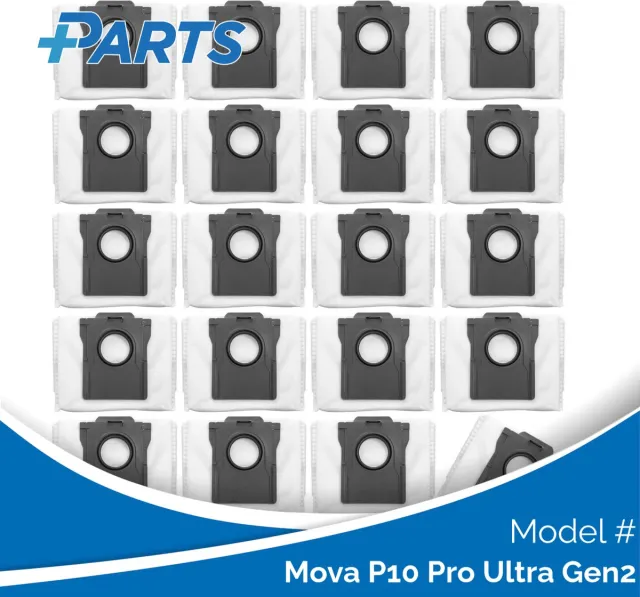 Plus.Parts Mova P10 Pro Ultra Gen2 Stofzakken (20 Stuks, Plus.Parts® alternatief voor RDB8) Overig