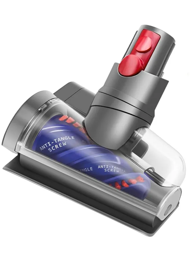 Owo collection Schroefvormige klitvrije mini turbo zuigmond mondstuk borstel screw geschikt voor Dyson V7 V8 V10 V11 V15 sv10 sv11 sv12 sv14 sv15 sv16 sv17 sv22 sv25 sv27 sv28) Grijs