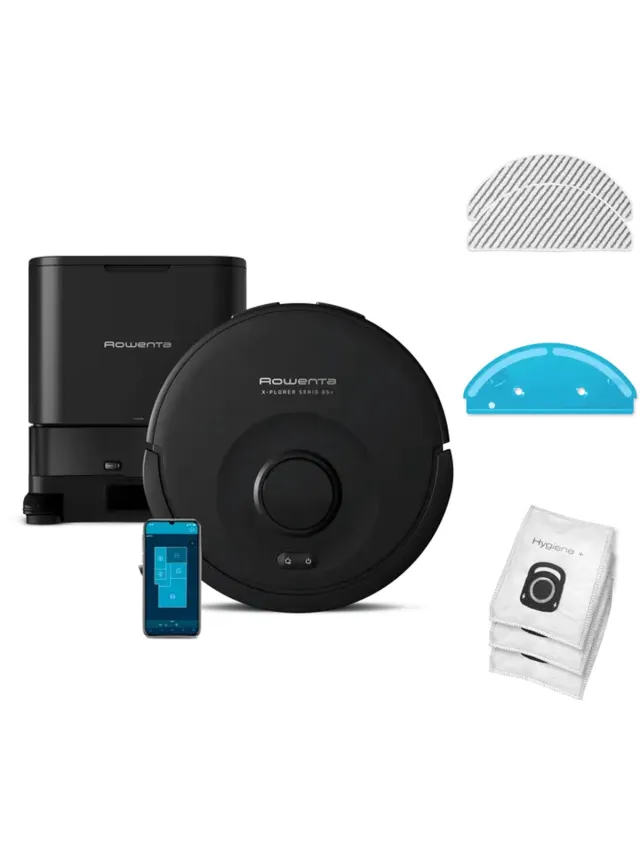 Rowenta X-Plorer Serie 85+ RR87D5 - Robotstofzuiger - Met Dweilfunctie - Inclusief Extra Accessoires - Geschikt voor Alle Vloertypes - Automatisch leegstation Zwart