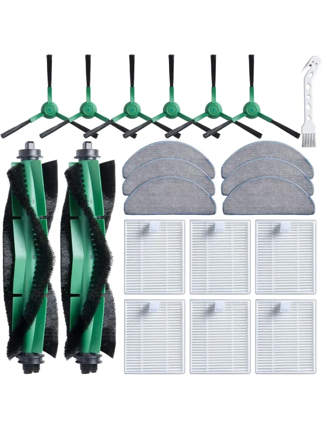 Irobot 21 Stuks Accessoireset voor iRobot Roomba Combo 2 Essential Y0140/Y0112/Y0110 - voor Roomba 105 Combo Vervanging - 2 handborstels, 6 filters, 6 zijborstels, 6 dweilpads, 1 reinigingsborstel Groen
