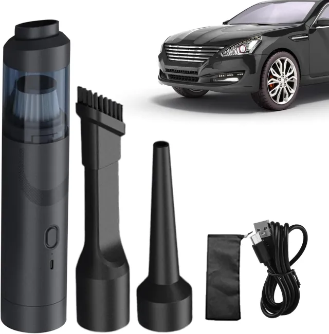 YAGXIG Handstofzuiger - Autostofzuiger - Zuigkracht tot 19000pa - Thuisgebruik | 4-in-1 draadloze luchtstofzuiger - Ondersteunt USB-C snel opladen - Lichtgewicht mini-stofzuiger - Geschikt voor bureaus, vrachtwagenstoelen, tapijten, enz. zwart