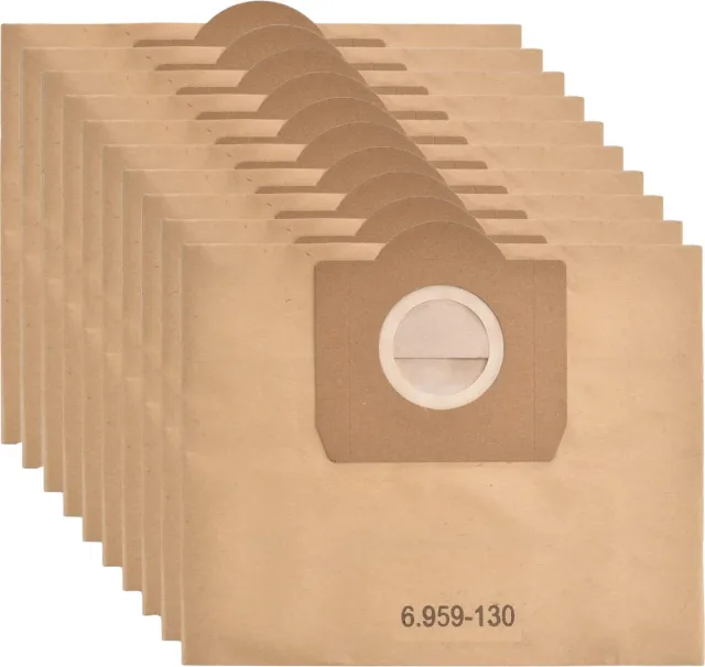 Phonillico Stofzuigerzak voor Karcher WD3 WD3 Batterij WD3 Premium A2204 Vervanging stofzakken 6.959.-130 [Set 10] Bruin