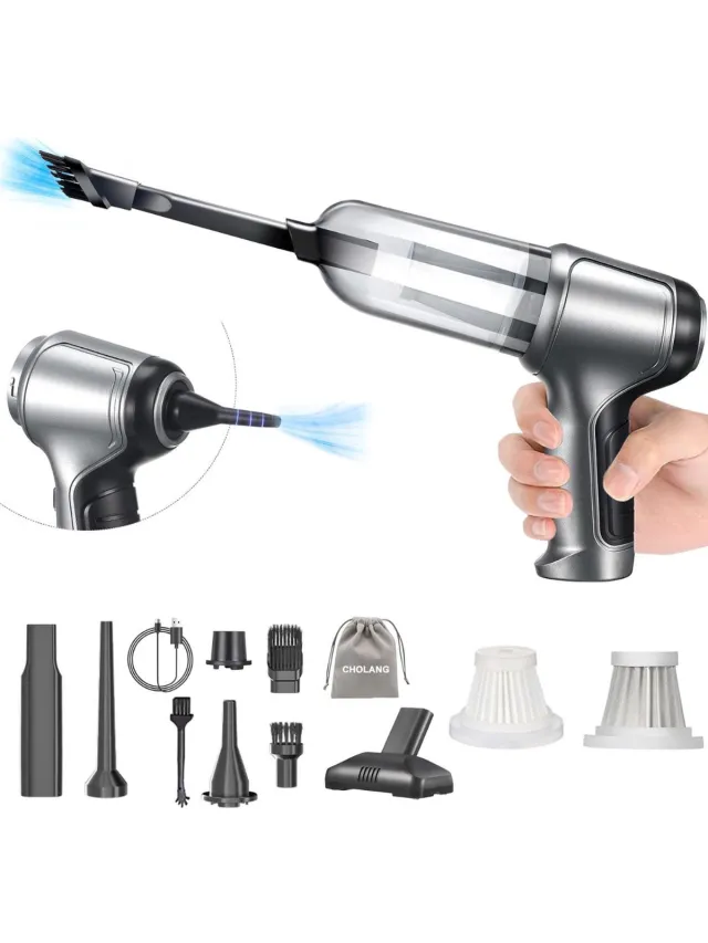 DailySupplies® Handstofzuiger Draadloos - Auto Stofzuiger - Kruimeldief Snoerloos - Kruimelzuiger - Zilver