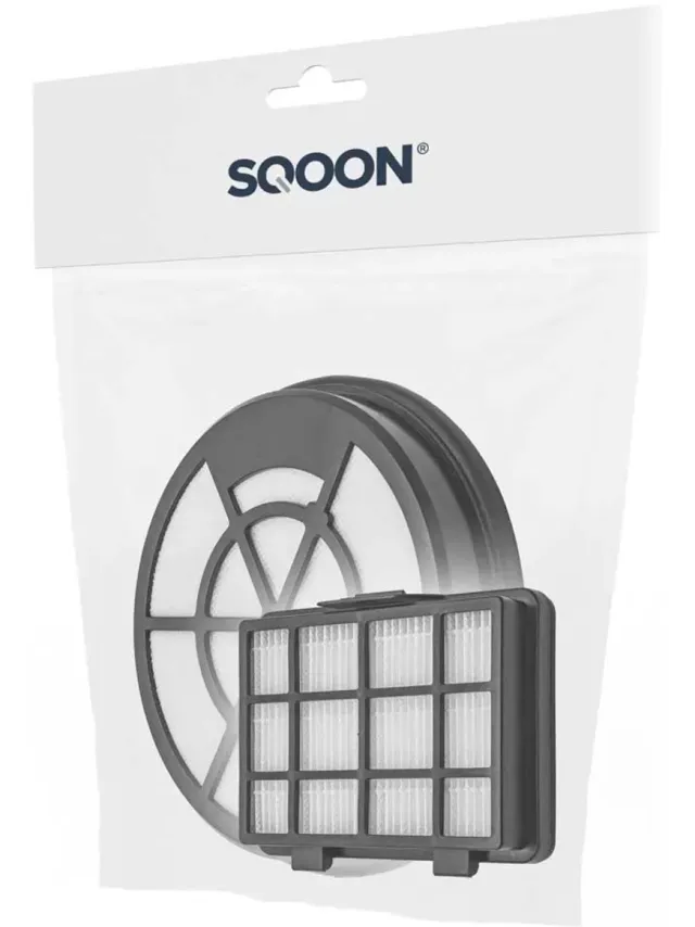 SQOON Filterset geschikt voor Bosch stofzuigers - Gelijk aan model: 17006053 - Vervangt origineel 12025213 & 17001740 - Foamfilter voor optimale stofopvang en motorbescherming Zwart